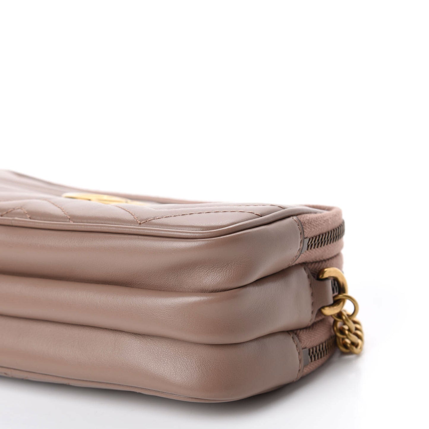 Calfskin Matelasse Mini GG Marmont Chain Crossbody Bag Porcelain Rose