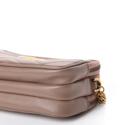 Gucci Calfskin Matelasse Mini GG Marmont Chain Crossbody Bag Porcelain Rose 7 of 11