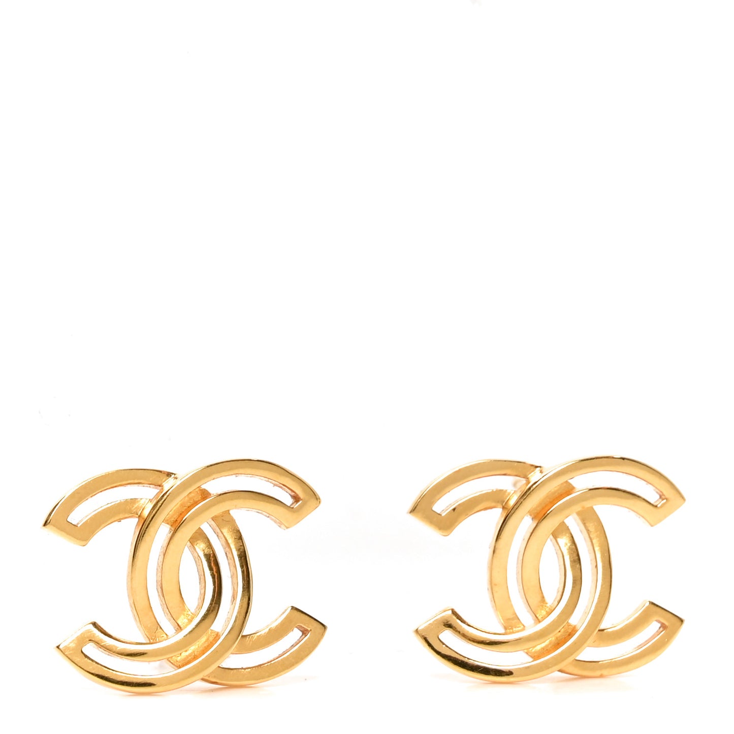 Metal Obazine CC Earrings Gold