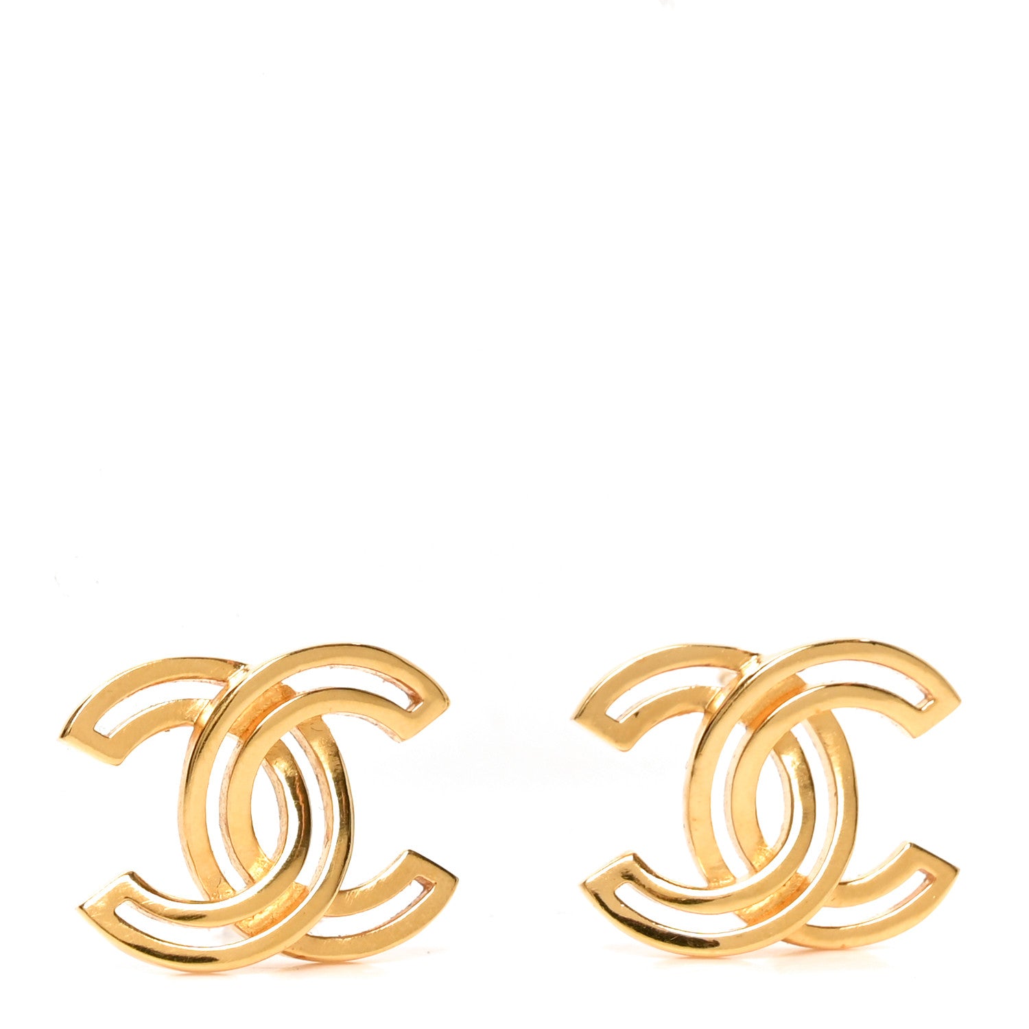 Chanel Metal Obazine CC Earrings Gold 1 of 4