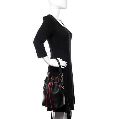 Fendi Vitello Grace F is Fendi Stamp Patch Perforated Small Mon Tresor Bucket Bag Black 3 of 11