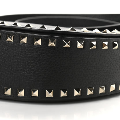 Valentino Garavani Calfskin Large Rockstud Halfmoon Saddle Bag Black 8 of 8