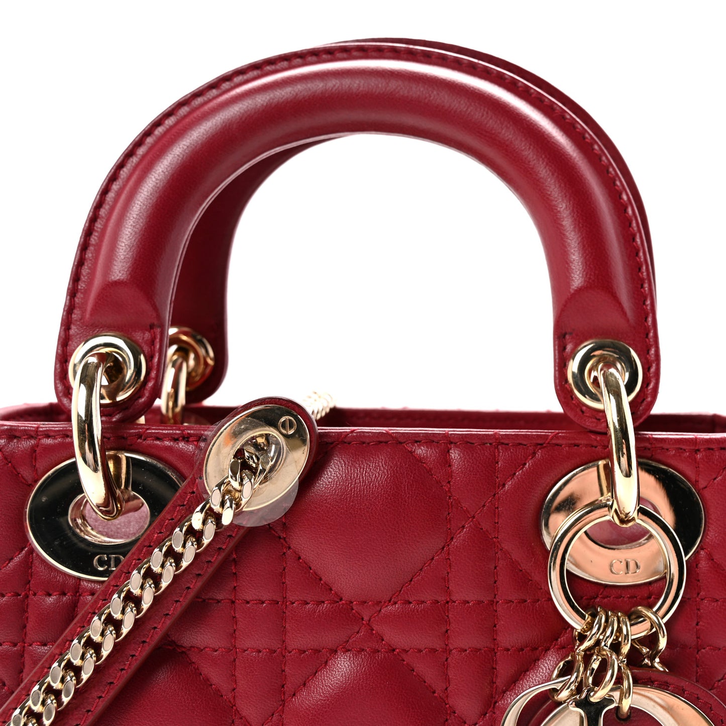 Lambskin Cannage Mini Lady Dior Red