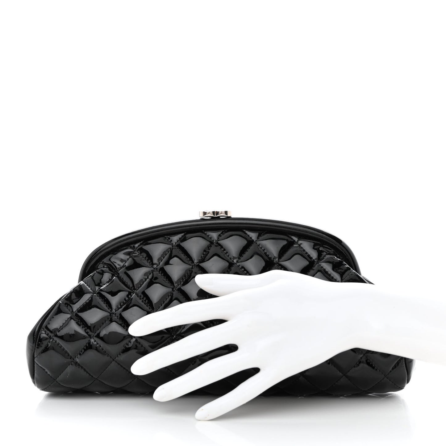 Patent Quilted Timeless Clutch Black