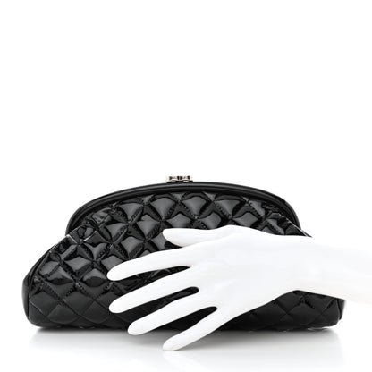 Chanel Patent Quilted Timeless Clutch Black 2 of 10