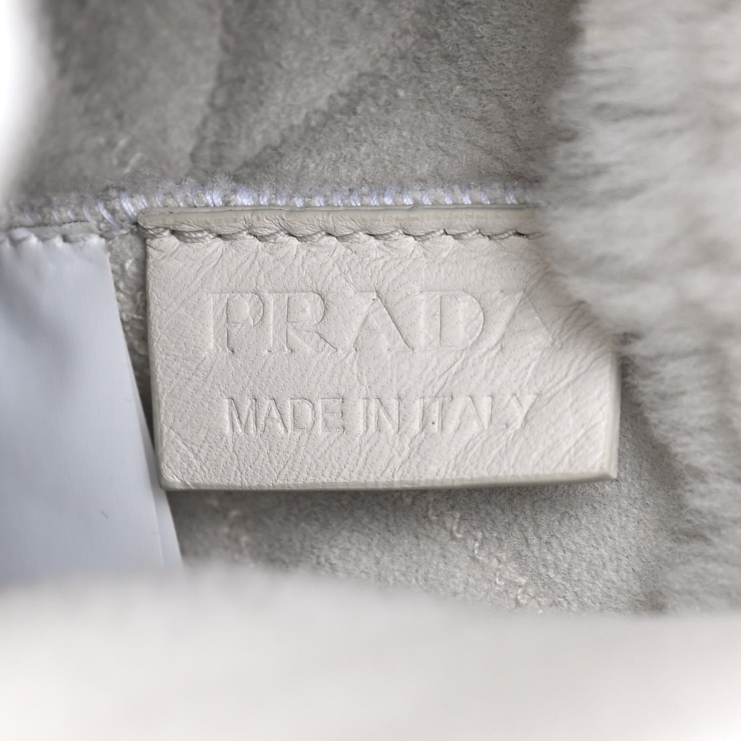 Shearling Nappa Triangle Quilted Patchwork System Tote White
