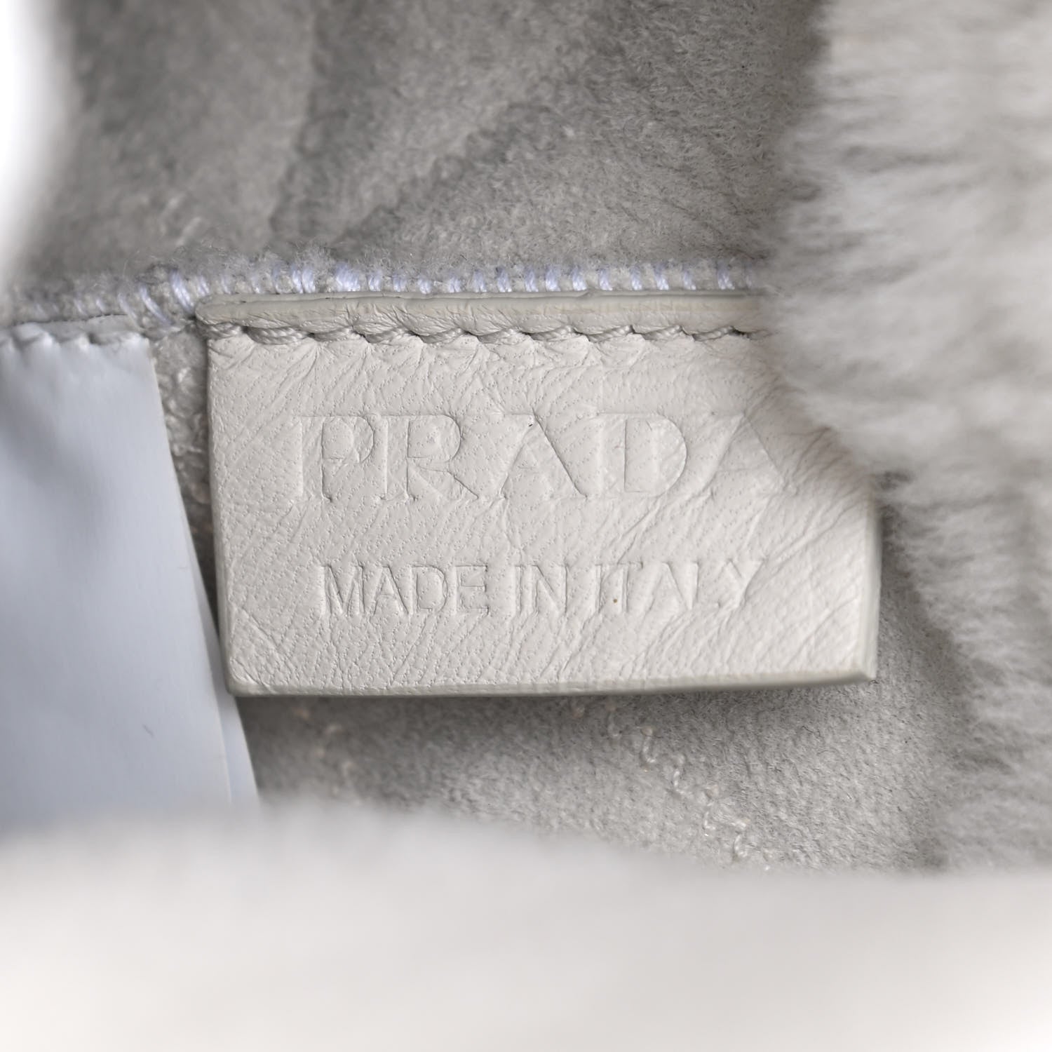 Prada Shearling Nappa Triangle Quilted Patchwork System Tote White 6 of 10