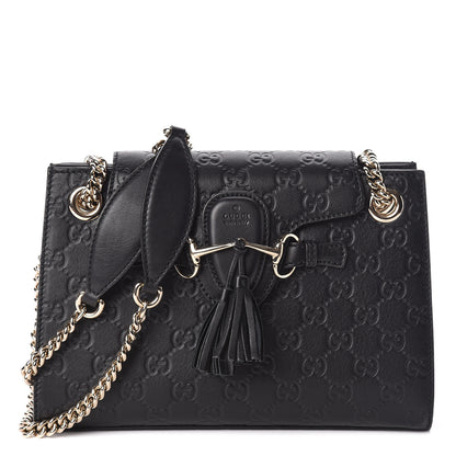 Gucci Guccissima Small Emily Shoulder Bag Black 1 of 10