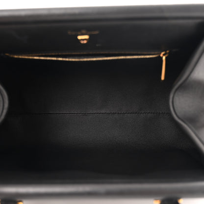 Salvatore Ferragamo Calfskin Frame Satchel Black 5 of 10