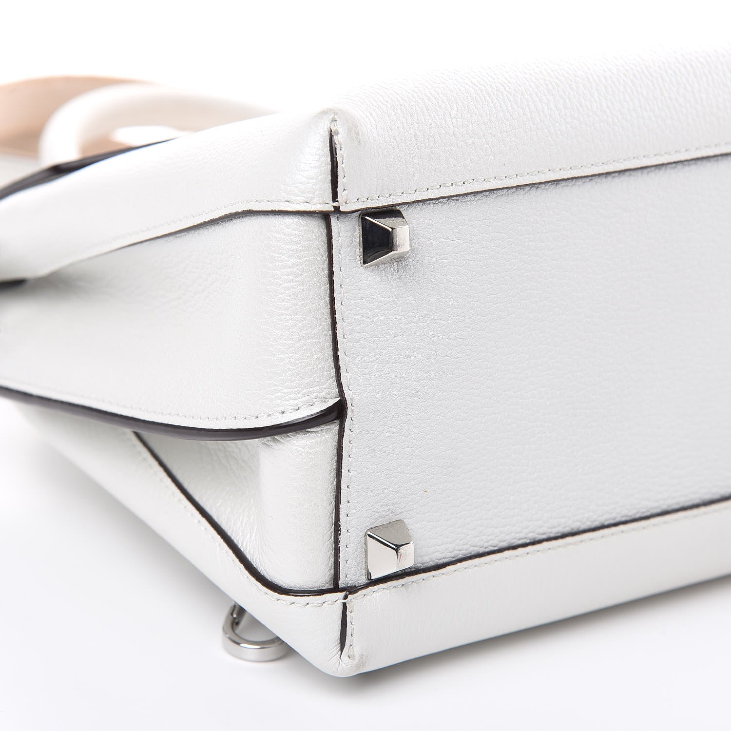 MCM Grained Calfskin Medium Milla Convertible Backpack White Flake 7 of 13