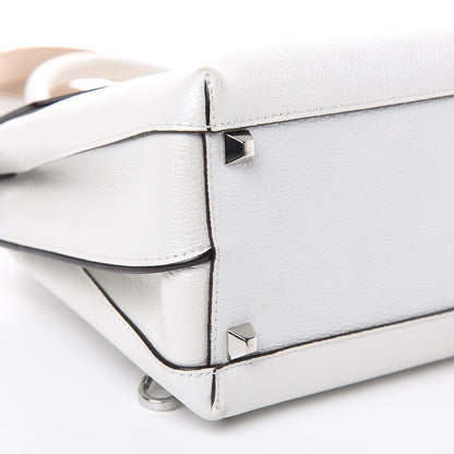 MCM Grained Calfskin Medium Milla Convertible Backpack White Flake 7 of 13