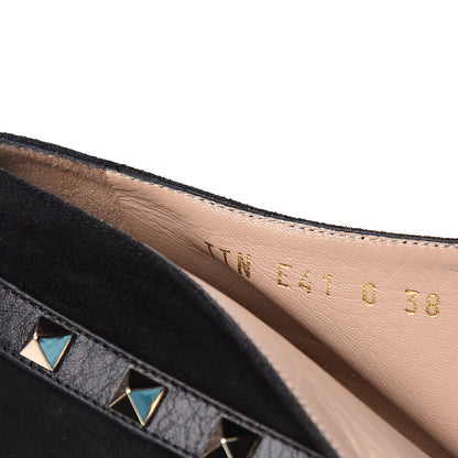 Valentino Garavani Suede Rockstud Crisscross Ankle Boots 38 Black 8 of 11