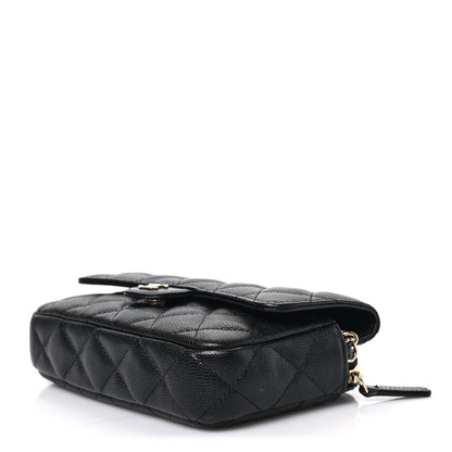 Chanel Caviar Quilted Flap Phone Holder With Chain Black 9 of 9