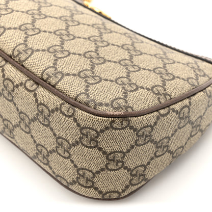 Gucci GG Supreme Monogram Textured Dollar Calfskin Web Small Ophidia GG Handbag Beige Ebony New Acero 12 of 12