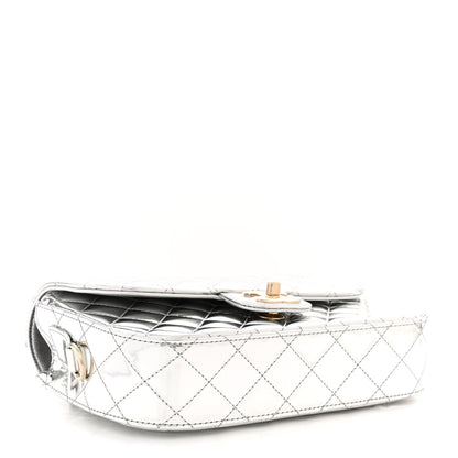 Chanel Mirror Calfskin Metallic Calfskin Medium Hollywood Boulevard Flap With Star Coin Purse Silvery 5 of 11