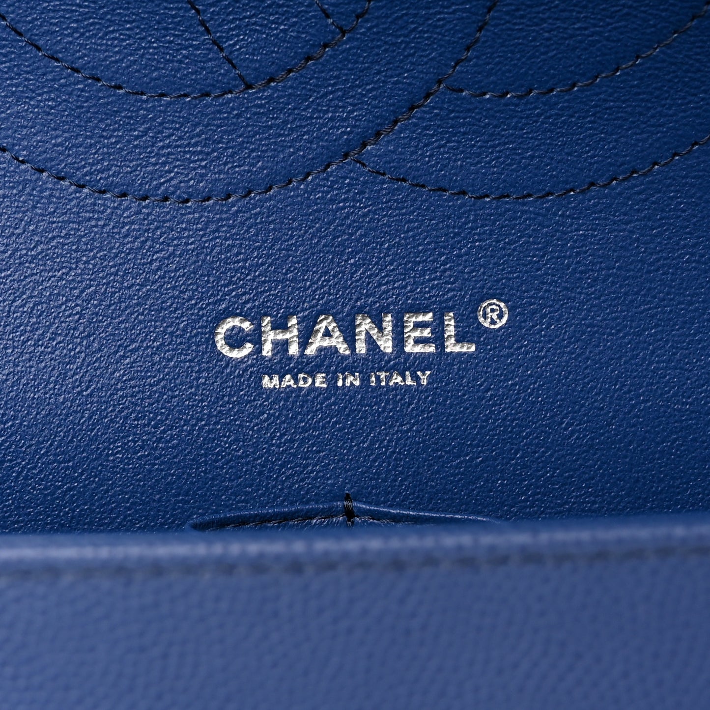 Caviar Quilted Jumbo Double Flap Blue