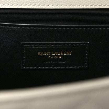 Saint Laurent Grain De Poudre Textured Mixed Matelasse Triquilt Medium Monogram Satchel Crema Soft 6 of 10