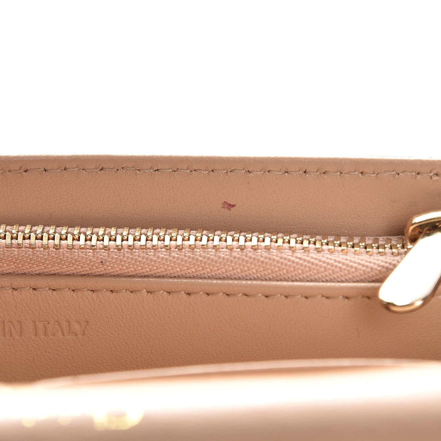 Grained Calfskin Diorama Wallet on Chain Pouch Nude