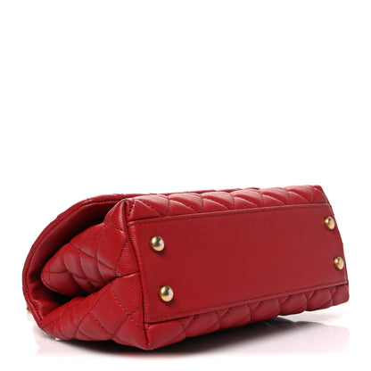 Chanel Caviar Quilted Mini Coco Handle Flap Red 4 of 10
