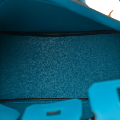 Hermes Tadelakt Birkin 25 Bleu Izmir 5 of 12