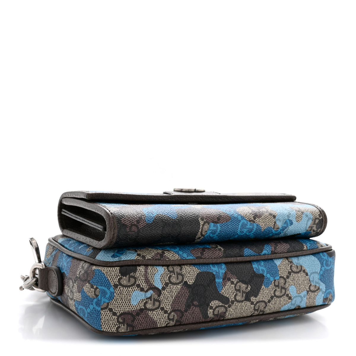 Gucci GG Supreme Monogram Mini Ophidia Crossbody Bag Blue 4 of 10