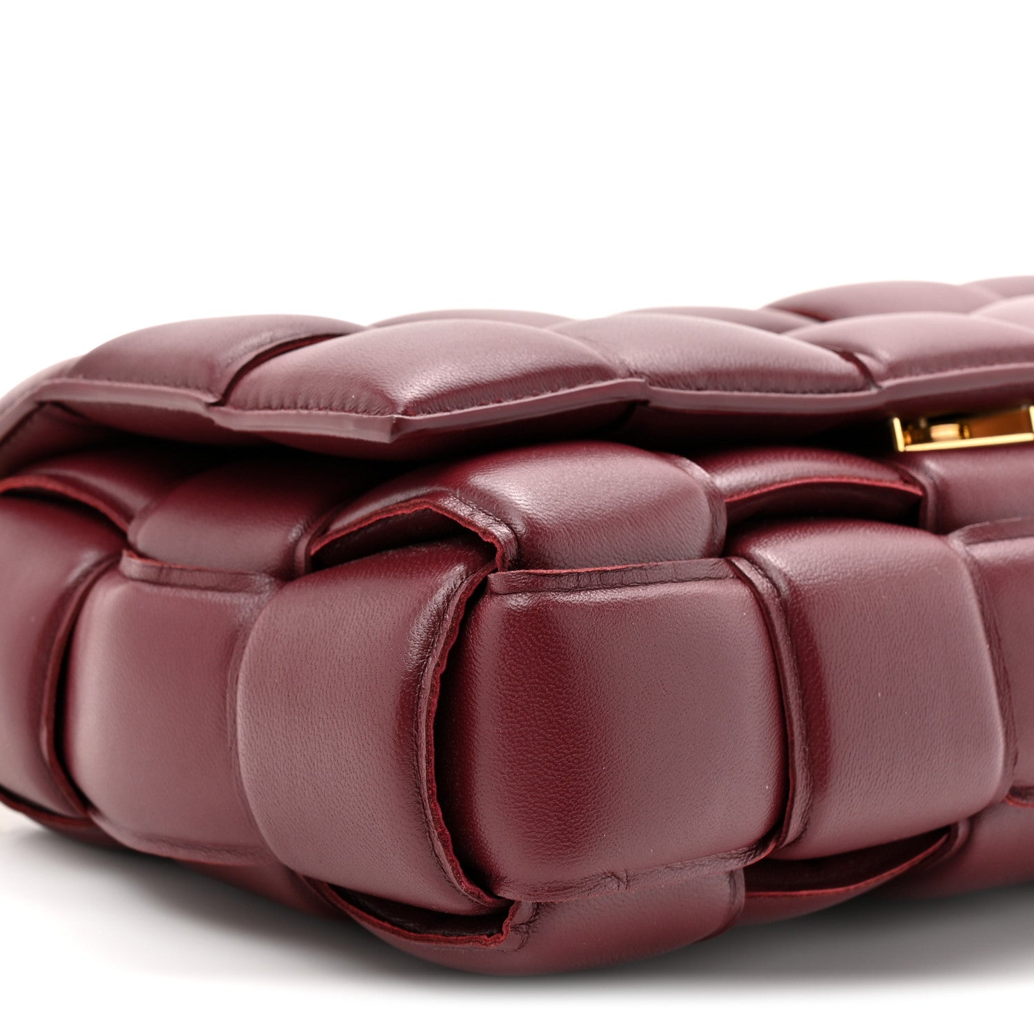 Bottega Veneta Lambskin Maxi Intreccio Padded Chain Cassette Crossbody Bag  Barolo 9 of 9