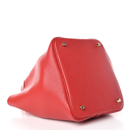 Hermes Taurillon Clemence Picotin Lock 22 MM Rouge Casaque 4 of 12
