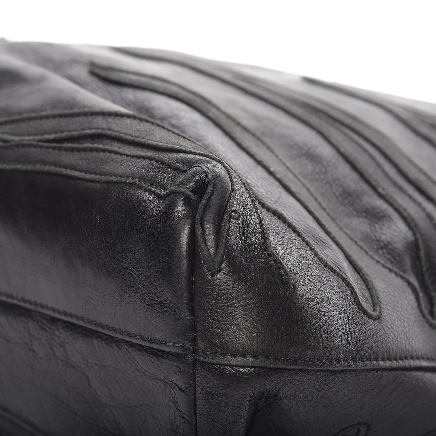 Calfskin Zebra Striped Tote Bag Black