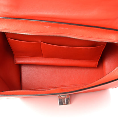 Celine Drummed Calfskin Suede Medium Trapeze Vermillion 5 of 9
