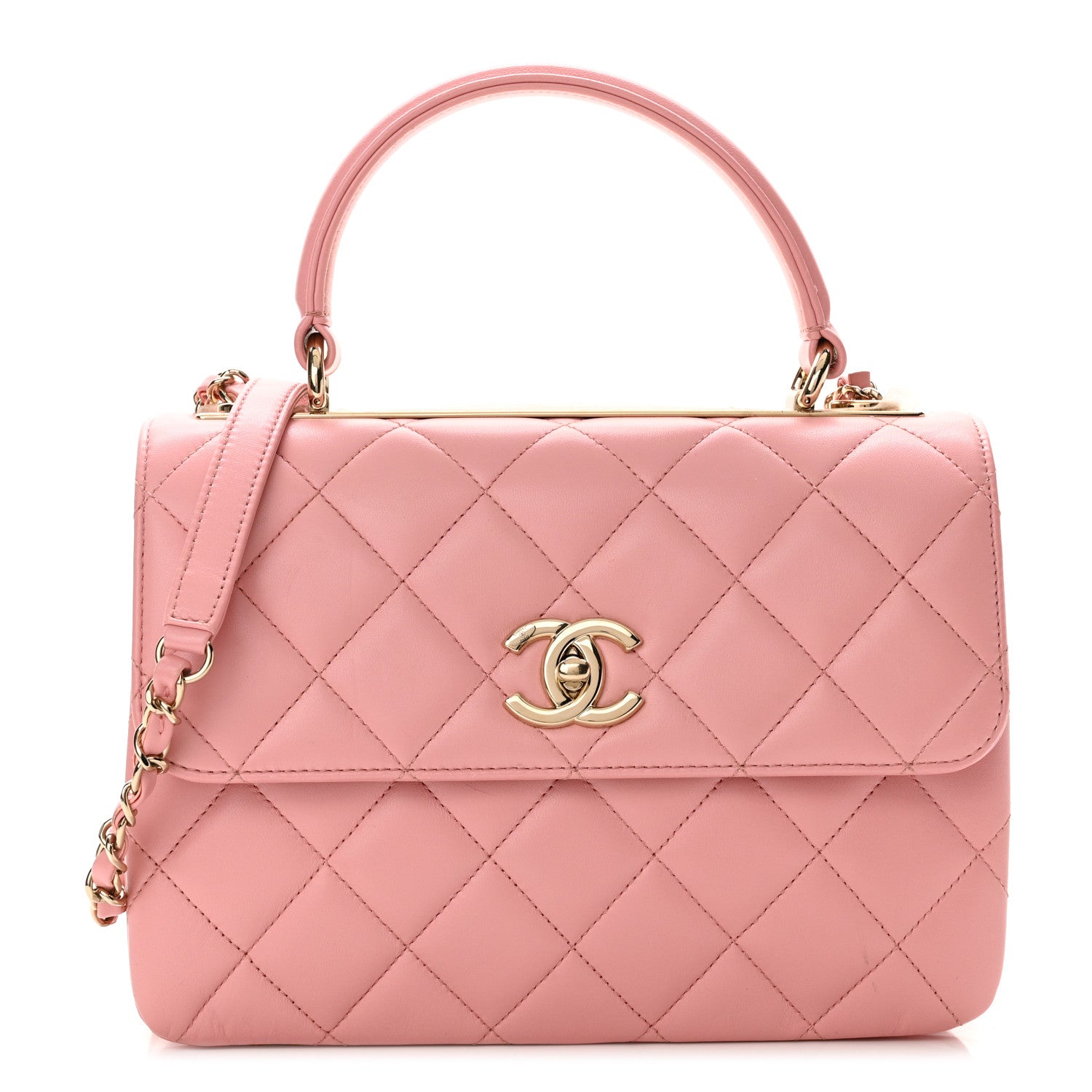 Chanel Lambskin Quilted Small Trendy CC Flap Dual Handle Bag Light Pink 1 of 11