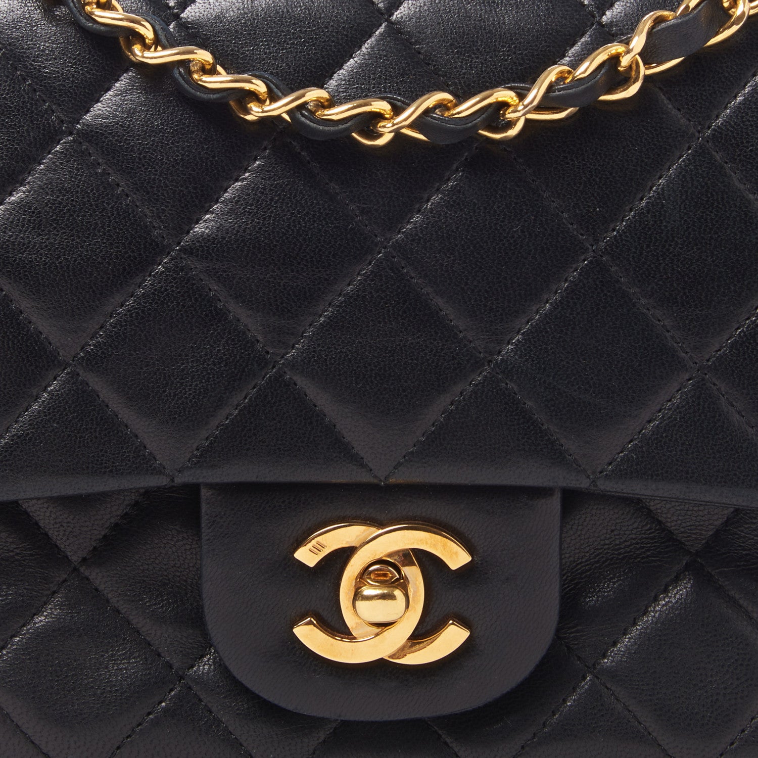 Chanel Lambskin Quilted Medium Double Flap Black 7 of 9