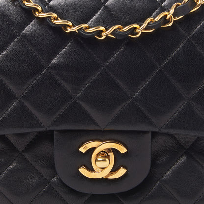 Chanel Lambskin Quilted Medium Double Flap Black 7 of 9
