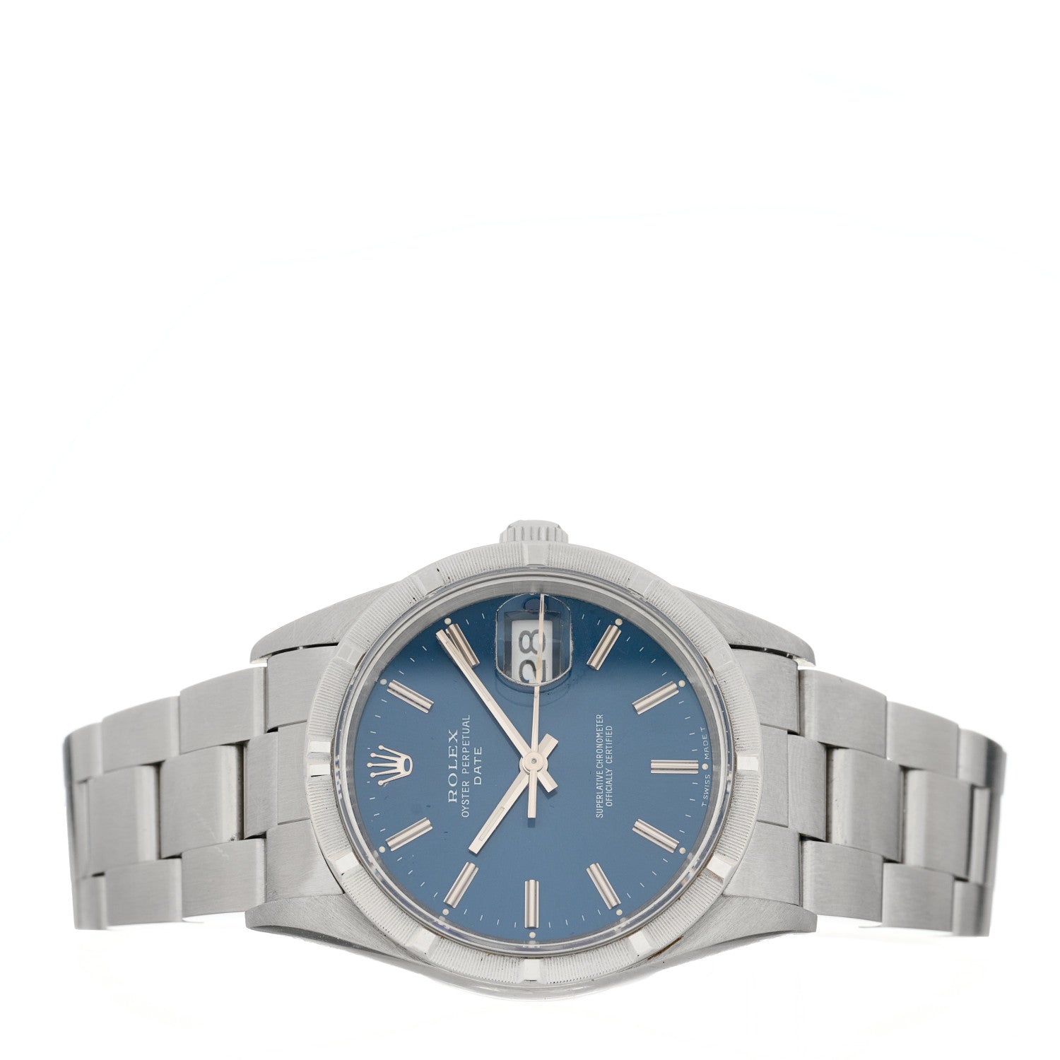 Rolex Stainless Steel 34mm Oyster Perpetual Date Watch Blue 15210 2 of 4