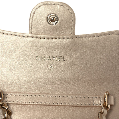 Chanel Metallic Lambskin Quilted Flap Card Holder On Chain Gold 5 of 10
