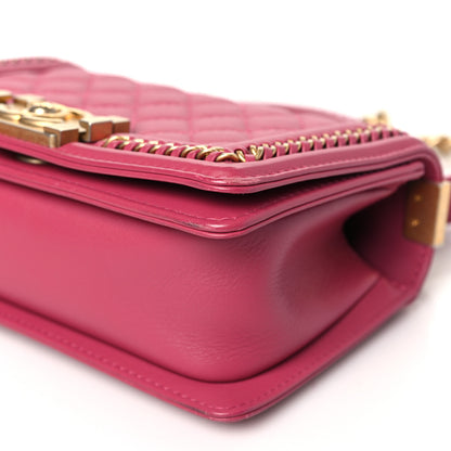 Chanel Lambskin Quilted Small Top Handle Boy Flap Pink 10 of 10