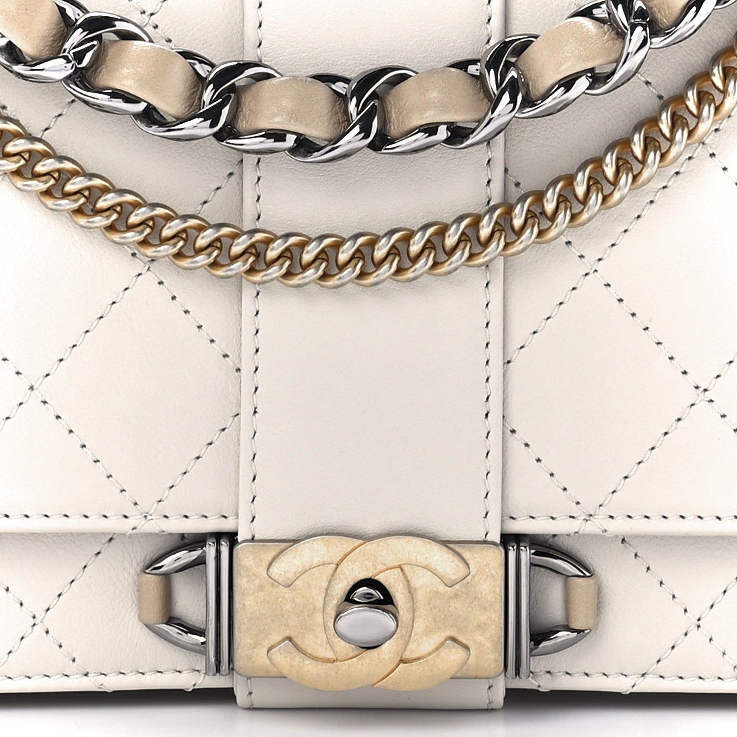 Chanel Calfskin Stitched Flap White 8 of 12