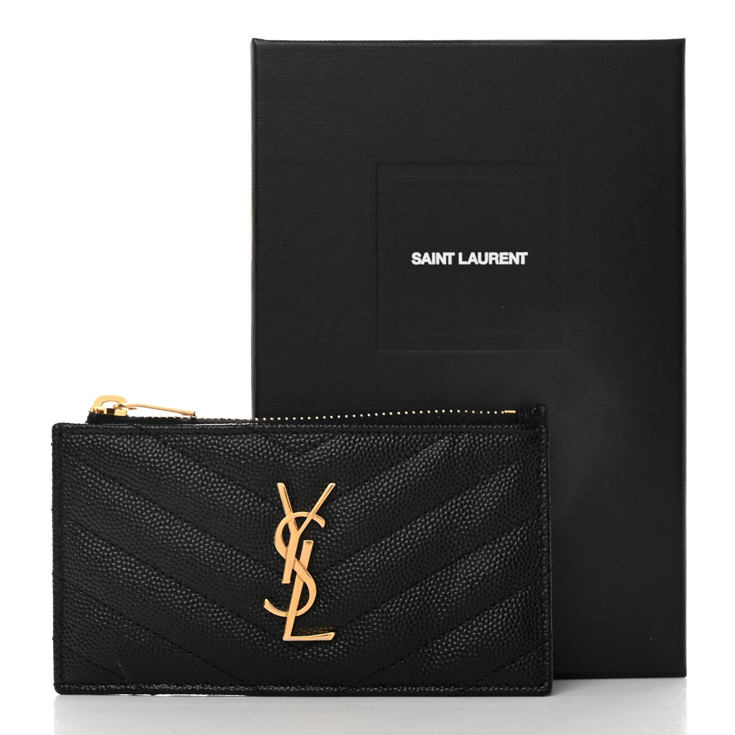 Monogram Grain de Poudre 5 Fragments Zip Pouch Card Holder Black