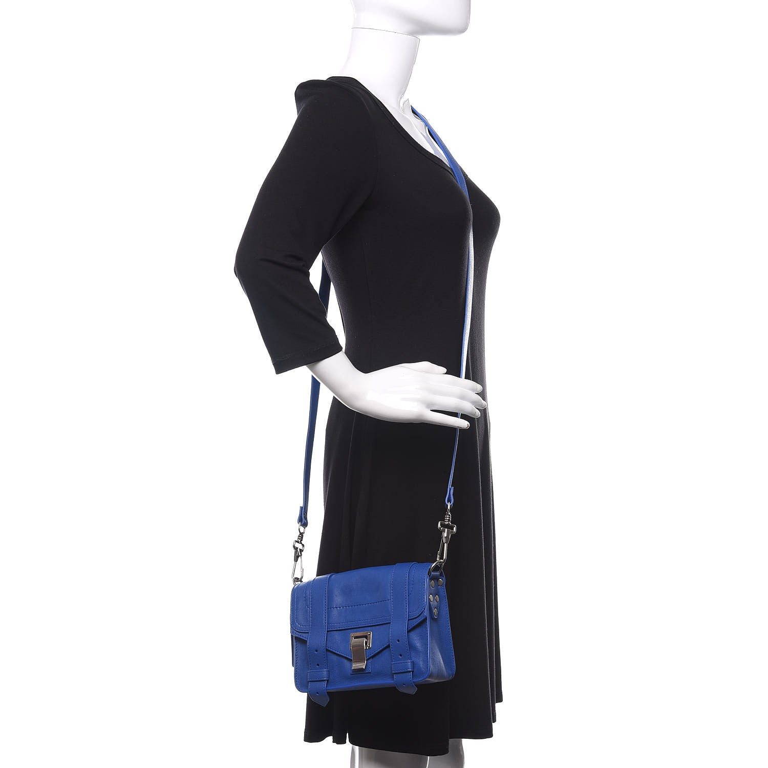 Proenza Schouler Lambskin PS1 Mini Pouch Messenger Memphis Blue 2 of 11
