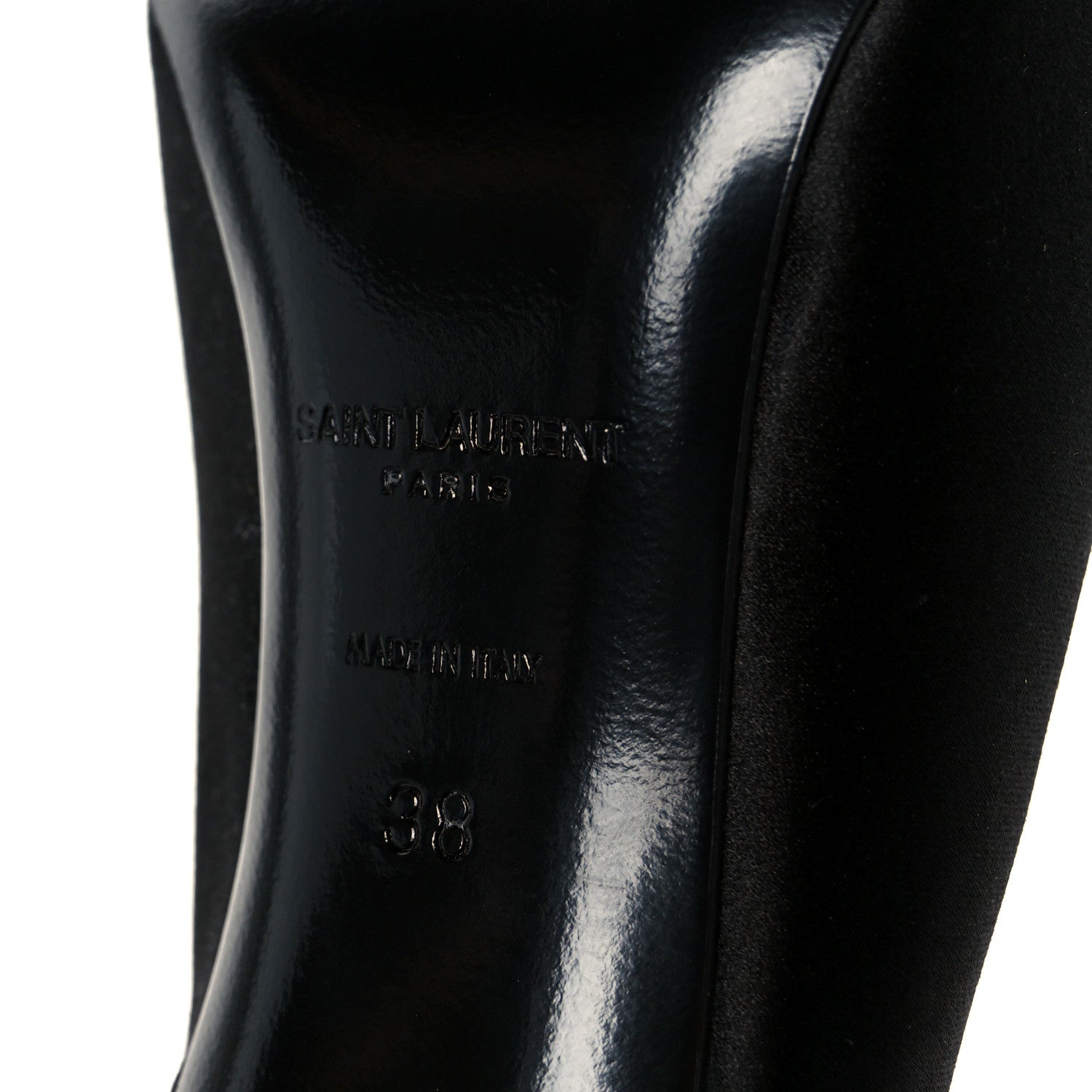 Saint Laurent Raso Regale Raven 110 Slingback Pumps 38 Black 8 of 9