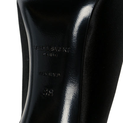 Saint Laurent Raso Regale Raven 110 Slingback Pumps 38 Black 8 of 9