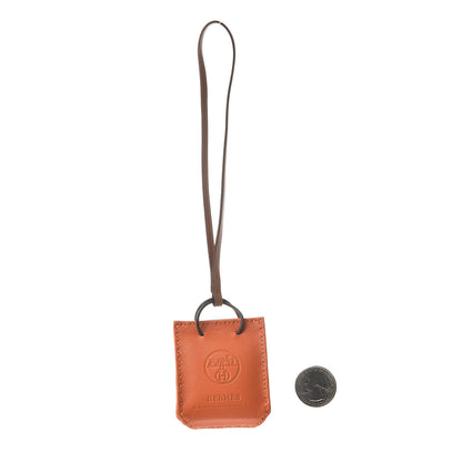Hermes Milo Lambskin Swift Shopping Bag Charm Feu Gold 2 of 4