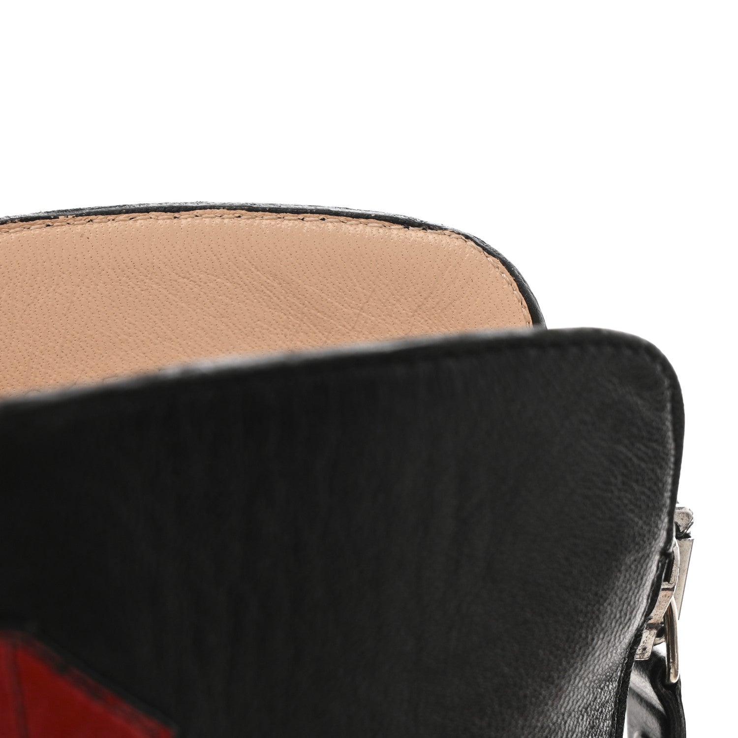 Gucci Calfskin Kingsnake Susan Ankle Boots 37.5 Black Red 10 of 13
