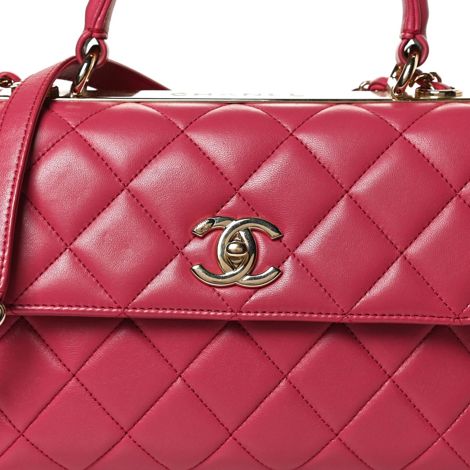 Chanel Lambskin Quilted Small Trendy CC Flap Dual Handle Bag Dark Pink 7 of 11