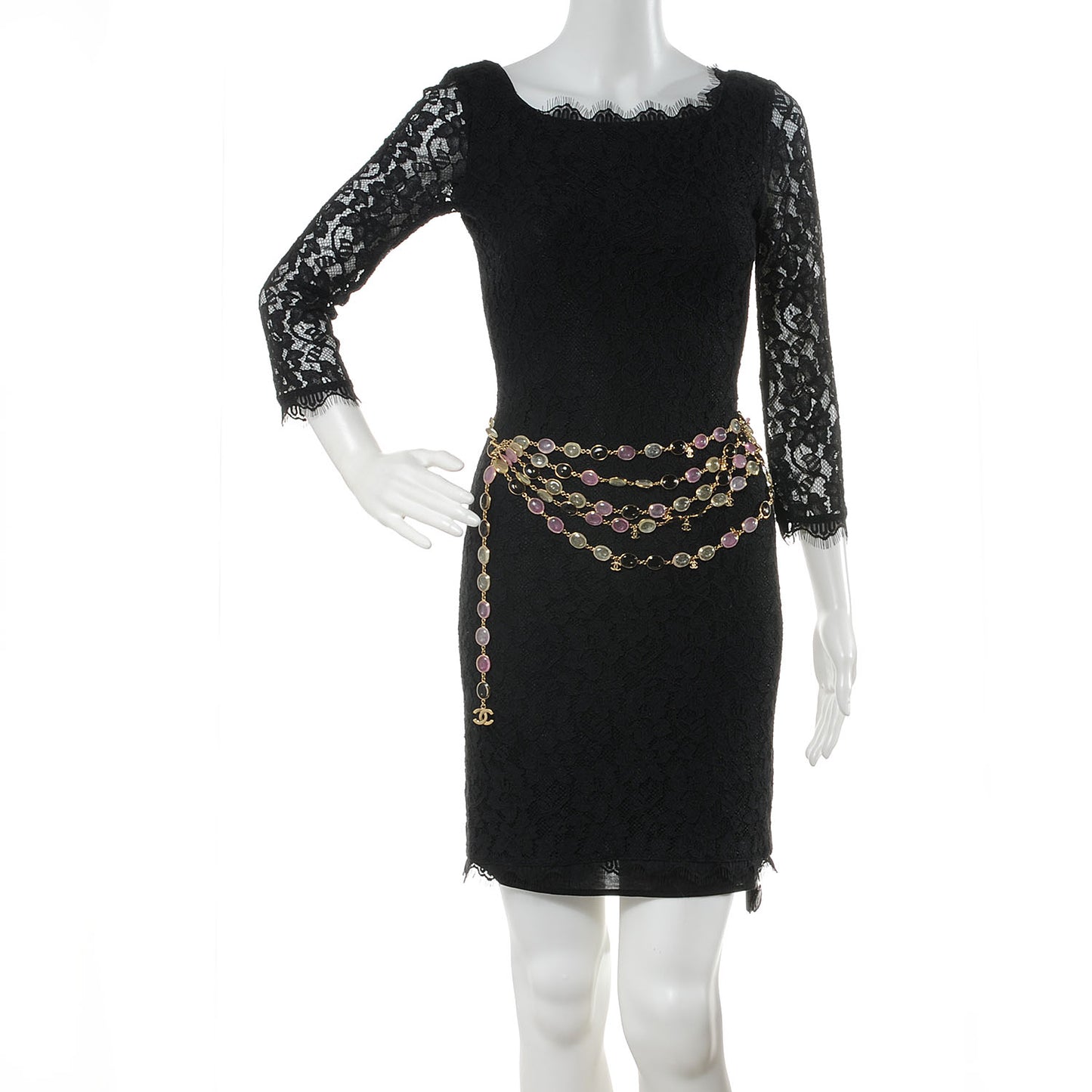 Poured Glass Chain CC Belt Multicolor