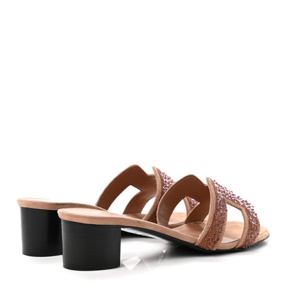 Hermes Suede Goatskin Crystal Oasis Sandals 36.5 Rose Nude 4 of 10
