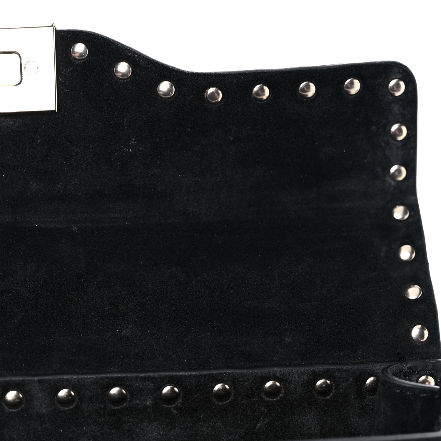 Valentino Garavani Pebbled Calfskin Small Rockstud Single Handle Flap Bag Black 11 of 15