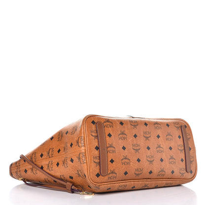 MCM Visetos Medium Liz Reversible Shopper Tote Cognac 8 of 22