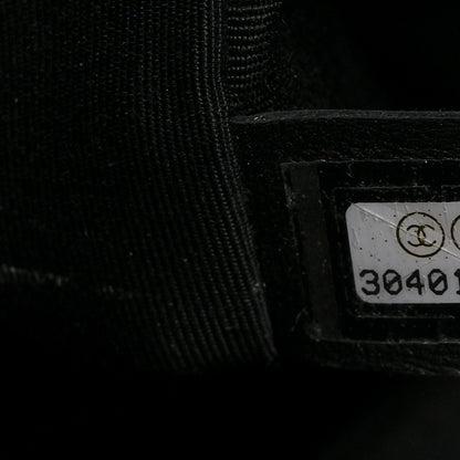 Chanel Shearling Tweed Shopper Tote Black 7 of 9