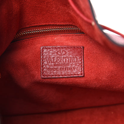Valentino Garavani Grained Calfskin Rockstud Bucket Bag Red 6 of 10