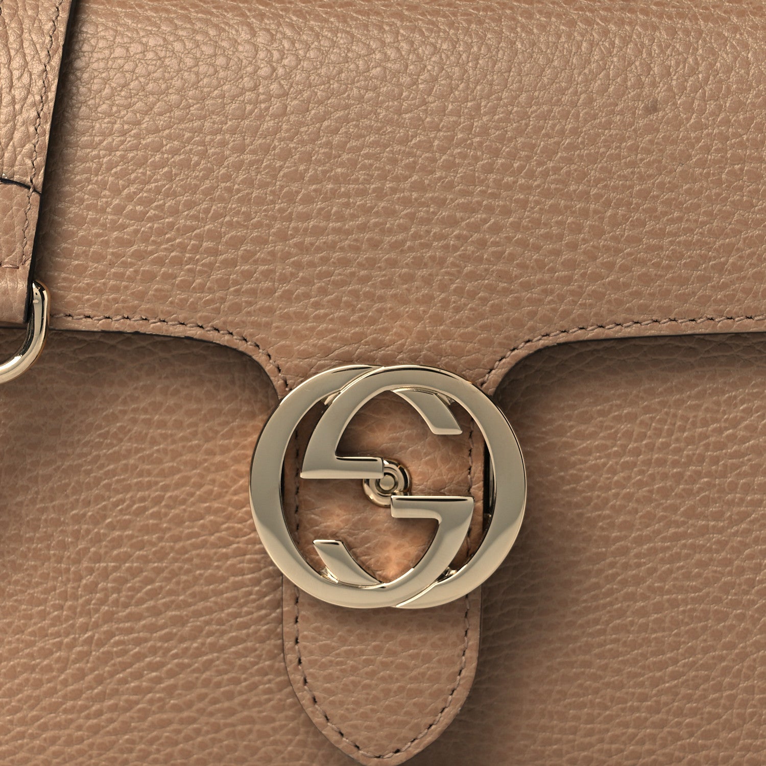 Gucci Dollar Calfskin Interlocking G Shoulder Bag Camelia 9 of 11